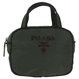 Borsa a mano vintage Prada Tessuto Cachi