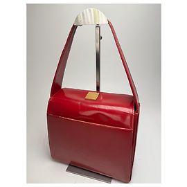 Vintage Givenchy Patent Leather Handbag Red Red