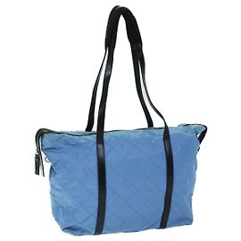Prada Vintage Zip Tote Tessuto Medium Blue