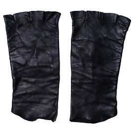 Autre Marque Luvas sem dedos de couro preto 10SEI0OTTO Preto