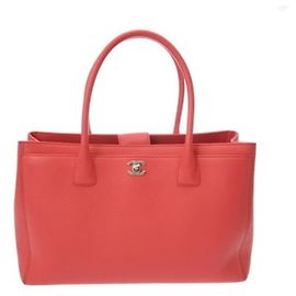 Chanel Executive Tote in Pink Leather Pink Red