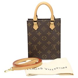 Sac à épaule Petite Sac Plat Monogram Louis Vuitton Marron Monogramme