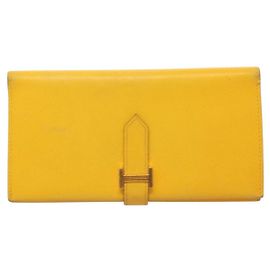 Hermès Hermes Bearn Wallet Epsom Long Yellow