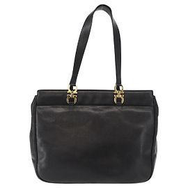 Salvatore Ferragamo Gancini Tote Leather Black