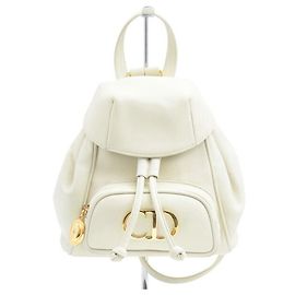 Zaino mini da donna Christian Dior in pelle bianca Bianco