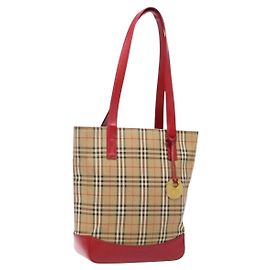 Burberry Nova Check Tote canvas check pattern Small Beige