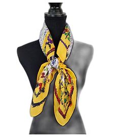 Gianni Versace silk scarf with abstract pattern Multiple colors Yellow