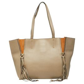 Borsa tote Chloé Milo Logo Beige