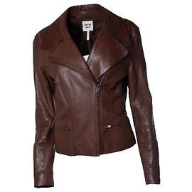 Hermès, braune Lederbikerjacke Braun
