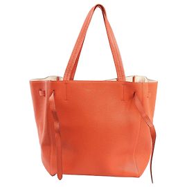 Céline Borsa a spalla in pelle Celine Cabas Phantom Small arancione Arancione