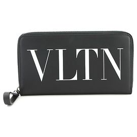 Portefeuille long rond Valentino Garavani VLTN Noir Blanc