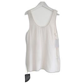 Camiseta regata de seda lavada creme Kaylen Equipment Cru