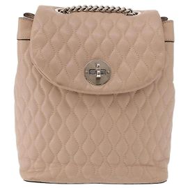 Bally Vintage Backpack Quilted Leather Pink