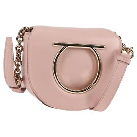 Salvatore Ferragamo Vela Flap Leather Medium Rose