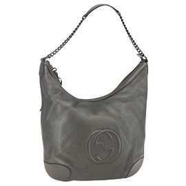 Gucci Soho Chain Hobo Leather Medium Silvery