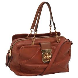 Chloé Bolsa de couro Chloe Elsie Marrom