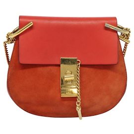 Chloé Borsa a tracolla Chloe Drew in pelle e camoscio piccola Rosso