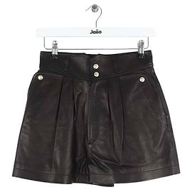 Schwarzer Leder-Minirock Schwarz