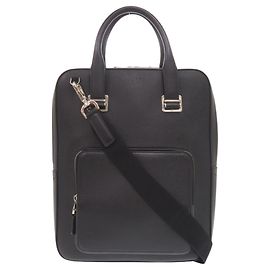 Alfred Dunhill Dunhill 2-Way Leather Black Shoulder Bag Black