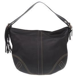 Borsa in pelle nera a spalla Coach Nero