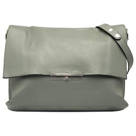 Céline Bolsa Crossbody Blade em Couro de Bezerro Cinza Celine Marrom