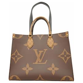 Louis Vuitton-Louis Vuitton Monogram Giant Reverse On-the-Go Tote Bag-Brown