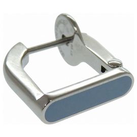 Pendiente de metal lacado azul Etrier de Hermès Azul