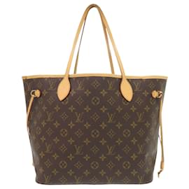 Louis Vuitton-Louis Vuitton Neverfull MM Monogram Tote Bag-Brown,Monogram