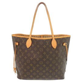 Louis Vuitton Neverfull MM Monogram Tote Bag Braun Monogramm
