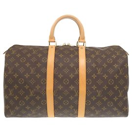 Bolso Boston Keepall 45 Monograma Louis Vuitton Castaño