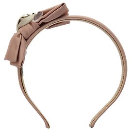 Diadema de satén rosa con joyas Miu Miu Rosa