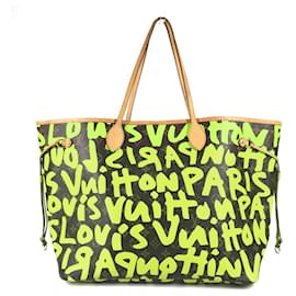 Louis Vuitton-Louis Vuitton Monogram Graffiti Neverfull GM-Brown,Green,Light green