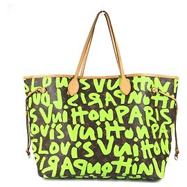 Louis Vuitton Monogram Graffiti Neverfull GM Marron Vert Vert clair