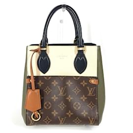 Louis Vuitton-Louis Vuitton Monogram Fold Tote PM-Brown,White,Khaki,Monogram