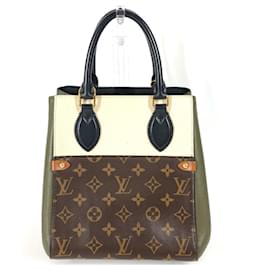 Louis Vuitton-Louis Vuitton Monogram Fold Tote PM-Brown,White,Khaki,Monogram