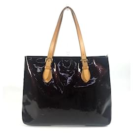 Louis Vuitton-Louis Vuitton Monogram Vernis Brentwood Tote Bag-Dark red,Purple