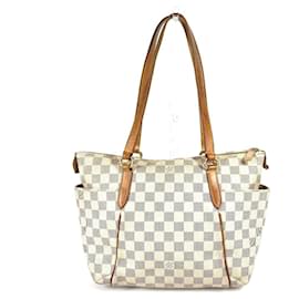 Louis Vuitton-Louis Vuitton Damier Azur Totally PM Tote Bag-White,Other,Yellow