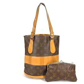 Louis Vuitton-Louis Vuitton Monogram Bucket PM Tote Bag-Brown,Other,Monogram
