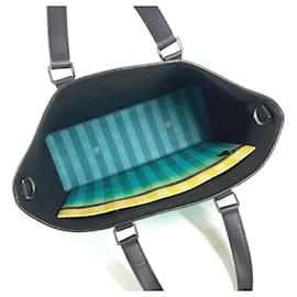 Louis Vuitton-Louis Vuitton Damier Stripe Weekend Tote PM-Black,Green,Yellow