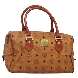 Bolsa MCM Visetos em lona e couro Marrom