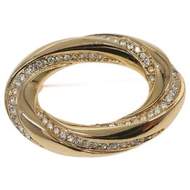 Spilla J'Adior in metallo con cristalli Christian Dior D'oro