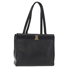 Salvatore Ferragamo Vala tote Leather Navy blue