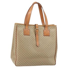 Céline Bolsa de Ombro Celine Macadam em Couro PVC Bege