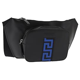 Versace-Pochete de couro com studs Versace média-Preto