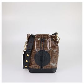 Borsa a secchiello Mon Tresor FF di Fendi in marrone/nero Marrone Nero