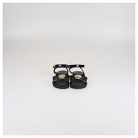 Autre Marque-Versace Kids Black Patent Leather Medusa Ankle Sandals-Black
