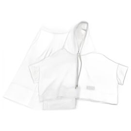 Stella Mc Cartney Moletom branco de algodão com mangas curtas Stella McCartney & Calça Branco