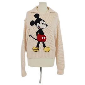 Autre Marque Beige Mickey Mouse bestickter Pullover Gucci x Disney Beige