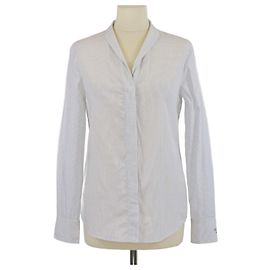 Camicia a maniche lunghe a righe bianche/neri con bottoni Fendi Nero Bianco