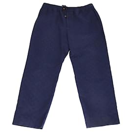 Gucci-Gucci Navy Blue GG Canvas Drawstring Trouser-Navy blue
